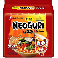 Nongshim Neoguri noedels met zeevruchten en pittige smaak   5 x 120 g