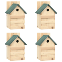 VidaXL vogelhuisjes set van 4   vurenhout, 23 x 19 x 33 cm