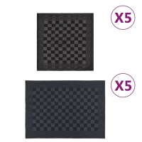 VidaXL keukenhanddoeken set   10 stuks, zwart en grijs