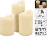 Generic LED Kaarsenset   3 stuks, ivoor