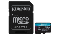 Kingston Technology 512GB microSDXC Canvas Go! Plus Gen4 200MB/s A2 U3 V30 kaart + adapter