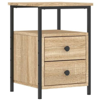 VidaXL Nachtkastje   Houten afwerking Sonoma eiken, 34 x 35,5 x 50 cm