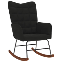 VidaXL velours schommelstoel   zwart, 61 x 78 x 98 cm