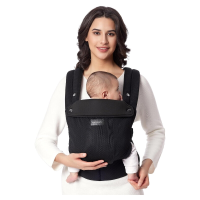 Momcozy ademende mesh babydraagzak, ergonomisch, licht en gebruiksvriendelijk, geschikt voor 3,2 20 kg, versterkte lendensteun, de hele dag comfortabel, handen vrij, zwart