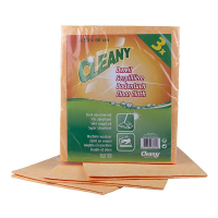 Cleany vloerdoeken oranje 50x60 cm set van 3