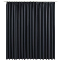 VidaXL Gordijn verduisterend met haken 290x245 cm zwart