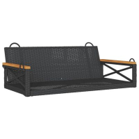 VidaXL schommelbank   polyrattan, zwart, 109 x 62 x 40 cm