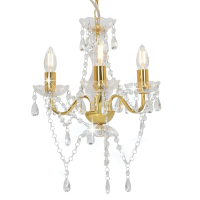 VidaXL Kroonluchter met kralen   Rond, 36 cm, Goud