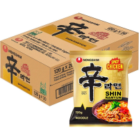 NongShim Shin Ramyun pittige kip 120 g x 20 instant noedel doos