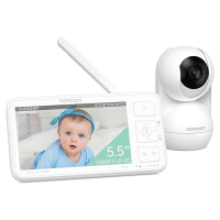 Momcozy 5,5 inch 1080P babyfooncamera, wandmontage, zonder wifi, infrarood, 5800 mAh batterij, tweerichtingsgesprek, ondersteunt fotofunctie, 1640 ft, cadeaus voor mama