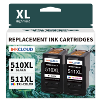 Inkcloud 510XL/511XL zwart gereviseerde cartridge voor Canon Pixma MP495 iP2700 MX410 1 zwart 1 kleur