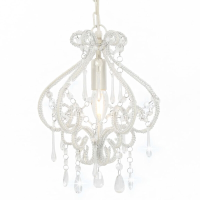 VidaXL Plafondlamp met kralen rond E14 wit