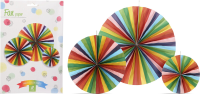 Fan Papier Set   3 stuks, Meerdere Kleuren