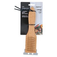 Alpina BBQ Reinigingsborstel 2in1   Roestvrij staal & Eiken, 3,20 cm x 7,20 cm