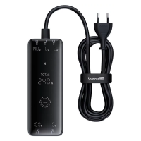 Opladers Baseus GaN Digital 240 W 3xUSB C, 1xUSB, 1xDC zwart