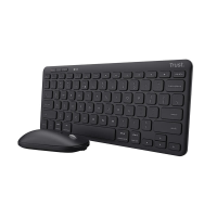 Trust Lyra   Draadloos Toetsenbord en Muis Set   Multi Device   Compact   Oplaadbaar   QWERTY US   Zwart