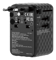 Verbatim Charge 'n' Travel 100 W universele reisadapter met intrekbare kabel zwart