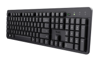Trust Ody II   Draadloos Toetsenbord   Stille Toetsen    Full size Toetsenblok   Morsbestendig   QWERTY US   Zwart