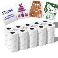 Phomemo T02/Q02E/M02L/M02X Stickerpapier Kleurrijk Zelfklevend T02 Mini Printer Stickerpapier Navulverpakking 50 mm x 3,5 m Duurt 20 Jaar Voor Foto's, Studienotes, DIY   3 Rollen Totaal   Gekleurd Transparant