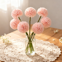 Wei's moment 6 stuks kunstbloemen kunstmatige hortensia decoratie voor bruiloft vaas vleesroze