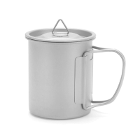 Maxcook beker van puur titanium met inklapbaar handvat   300 ml