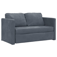 VidaXL 2 in 1 vloerbankbed   Fluweel donkergrijs, 122 x 204 x 55 cm