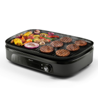 Philips Tafelgrill HD6210/90   Instelbare temperatuur, Antikleef laag, Bak  en Grillplaat, 1250 cm2 oppervlak, 2400 W   Zwart