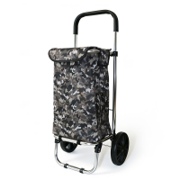 Opvouwbare boodschappentrolley met robuust roestvrijstalen frame, 600D waterdichte Oxford tas, 2 EVA stille wielen & ergonomische schuimrubberen handgreep, lichtgewicht boodschappenkar voor markt, wasgoed & reizen