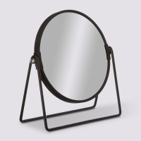 5Five Zwarte draaibare make up spiegel   17 cm, dubbelzijdig