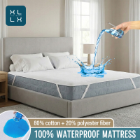 XLLX waterdichte matrasbeschermer, ademende matrastopper, antislip met 4 hoekelastieken, vlekbescherming, wasbaar, waterdicht, kreukvrije matrastopper, ademend 80% katoen, 20% polyester en TPU film incontinentie onderlegger, wit, 200 x 200 cm