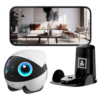 ENABOT EBO Air 2 Plus gezelschapsrobot (maanlichtwit), hoogwaardige huisdiermetgezel, bewaking op afstand, binnenbeveiliging