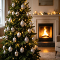 Ju7cer 24 stuks onbreekbare kerstballen, 6 cm/2,36 inch, voorgevlochten kerstboomdecoratie, geschikt voor Kerstmis/ Halloween/ bruiloft/ verjaardagsfeest, zilver
