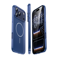 IPhone 18 Pro Max hoesje, Compatibel met 17 Pro Max Edge warmteafvoer, MagSafe magnetische ring, Slanke versie, Blauw, 1 stuk