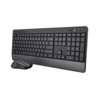 Trust Trezo Comfort   Draadloze toetsenbord  en muisset   Stille toetsen   Polssteun   Draadloos   US/QWERTY   Zwart