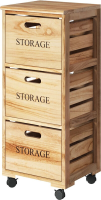 5Five Houten opbergtoren   3 lades, Paulownia hout, 31,4 x 34 x 82,2 cm
