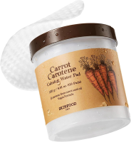 SKINFOOD Wortel Caroteen Kalmerende Waterpads 250 g 60 Stuks   Roodheid Verlichtende Gezichts Wattenschijfjes Voor Gevoelige Huid, Vegan, Dierproefvrij