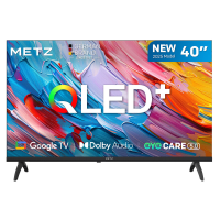 METZ 102 cm 2025 QLED Smart tv HD Google TV, 40MQF7000Z, 93% DCI P3 breed kleurengamma, HDR10 & HLG, nieuwste Google TV besturingssysteem, oogbescherming (laag blauw licht), Dolby Audio