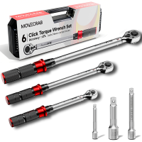 MoveCrab Mechanische momentsleutelset 6 delig 5 220 N.M met 3 verlengstukken voor fietsen, motorfietsen, auto's en industriële reparaties