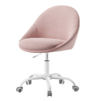 Ochama Roze bureaustoel met zwivelfunctie – Polyesterstof met schuimvulling, hoogte verstelbaar – comfortabele bureauzetel voor thuiswerken, studeerkamer of slaapkamer, 56×60×（83.3 93.3）Cm