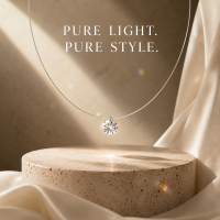 VoxorAI – Halsketting van witte moerassien, sieraad, elegant en gemakkelijk te combineren met andere sieraden. Halsketting in de vorm van ‘tranen van de zeemeermin’.