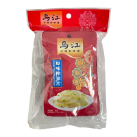 Wu Jiang zhacai (ingelegde mosterdstengels) – naturel, plakjes, 4 x 70 g