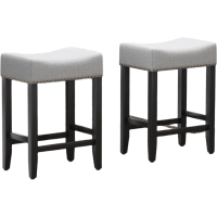 Ckaff barkrukken set van 2, 65,5 cm hoge barkrukken, keukenstoelen, gemaakt van linnen, make upstoel, eetkamerstoel, badkamerkruk, kantoorkruk, baliekruk met voetsteun voor keuken, woonkamer