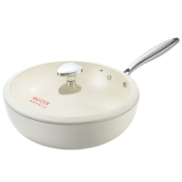 Maxcook kleine witte serie keramische antiaanbakkoekenpan van gegoten aluminium met samengestelde bodem, antiaanbakpan MCC7504   32 cm   wit
