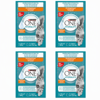 Purina One Hydralife aanvullend natvoer voor volwassen katten kipsmaak*4