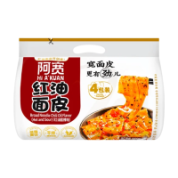 Bai Jia A Kuan Pittig & Zuur Smaak Rode Olie Noedels, 4 Pakken, 460 g