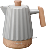 Concept RK0091 Keramische Waterkoker 1,5 Liter 1500W   Snoerloos Lichtgrijs