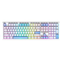 Siukie PL108W mechanisch toetsenbord met 108 toetsen, afneembare schakelaar, 3 modus RGB, wit