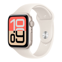 Apple Watch SE 3 GPS 44 mm Starlight aluminium kast met Starlight sportband   S/M