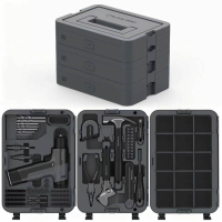 BLACKZERO Draadloze Boormachine Set, Premium 3 Laags Gereedschapskist met Boor & Handgereedschap, All in One Professionele Hardware Kit voor Huis & DIY