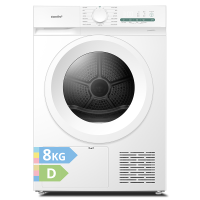 Comfee' CD08EHP05W HR warmtepompdroger, 8 kg, energieklasse D met warmtepomptechnologie, UV licht voor hygiënische zuiverheid, opfrissen, LED display, sneldrogend, wit